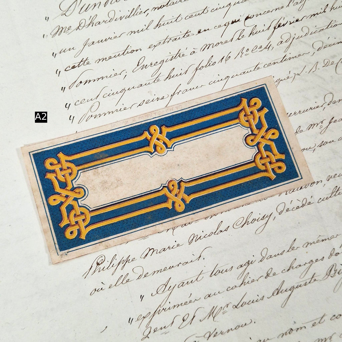 Anciens modèles d’étiquettes « Bleu royal et Or » - Vers 1860
