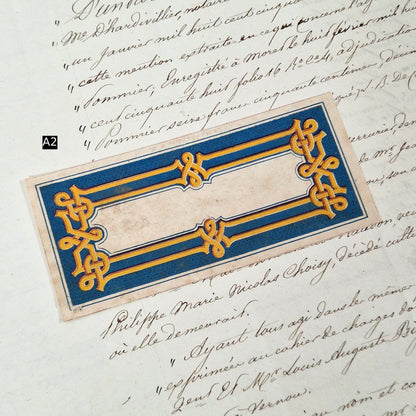 Anciens modèles d’étiquettes « Bleu royal et Or » - Vers 1860