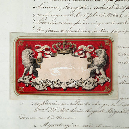 Ancien modèle d’étiquette « Qualité supérieure » - Vers 1860