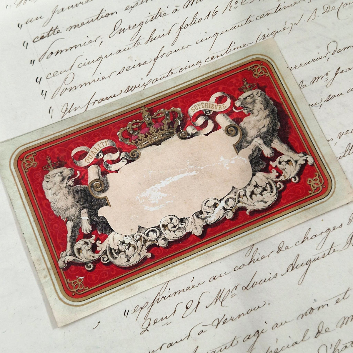 Ancien modèle d’étiquette « Qualité supérieure » - Vers 1860