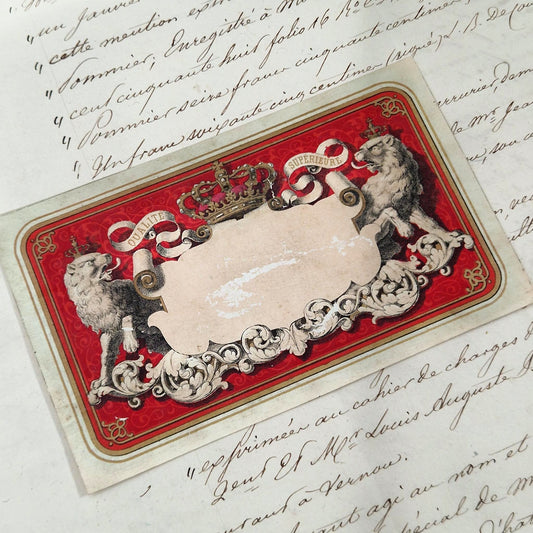 Former “Superior Quality” label design – Circa 1860