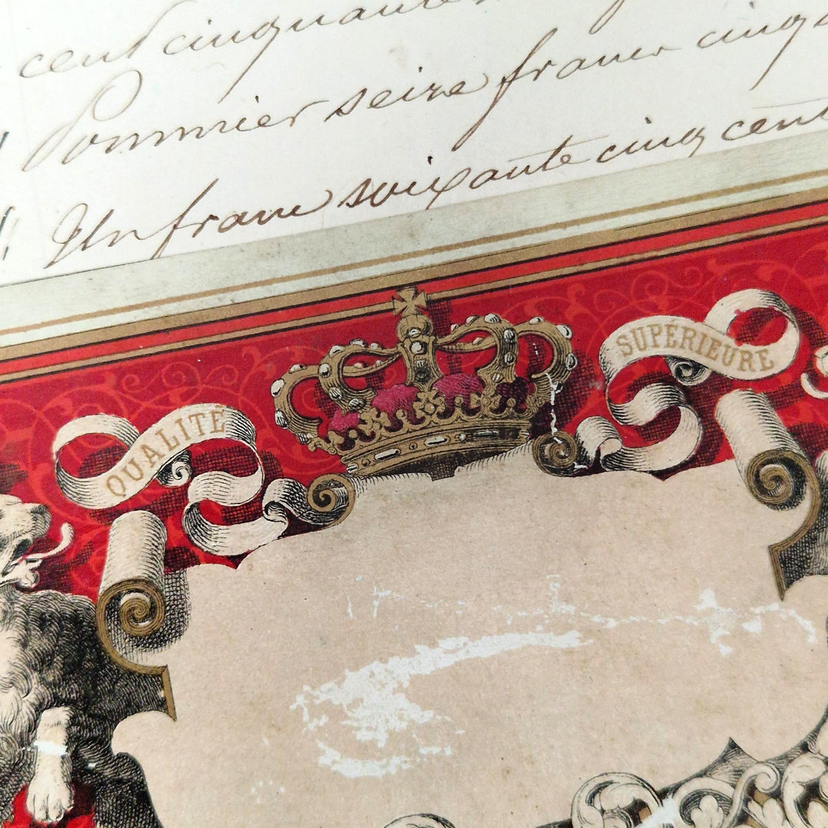 Ancien modèle d’étiquette « Qualité supérieure » - Vers 1860