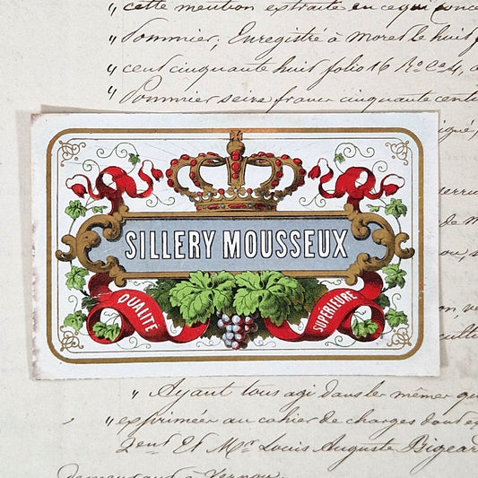 Champagne label "Sillery Mousseux" - 19th century