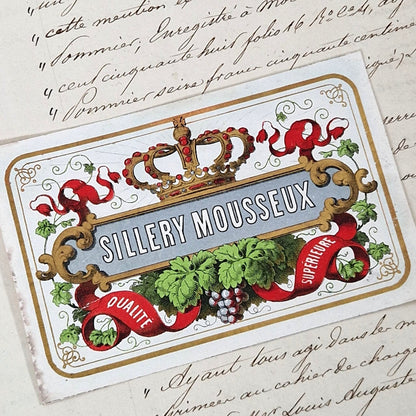 Étiquette de champagne « Sillery Mousseux » - XIXe