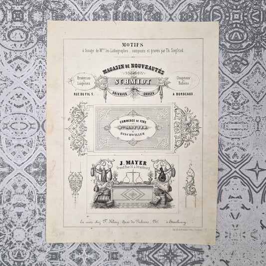Model plate for lithographers - 19th century
