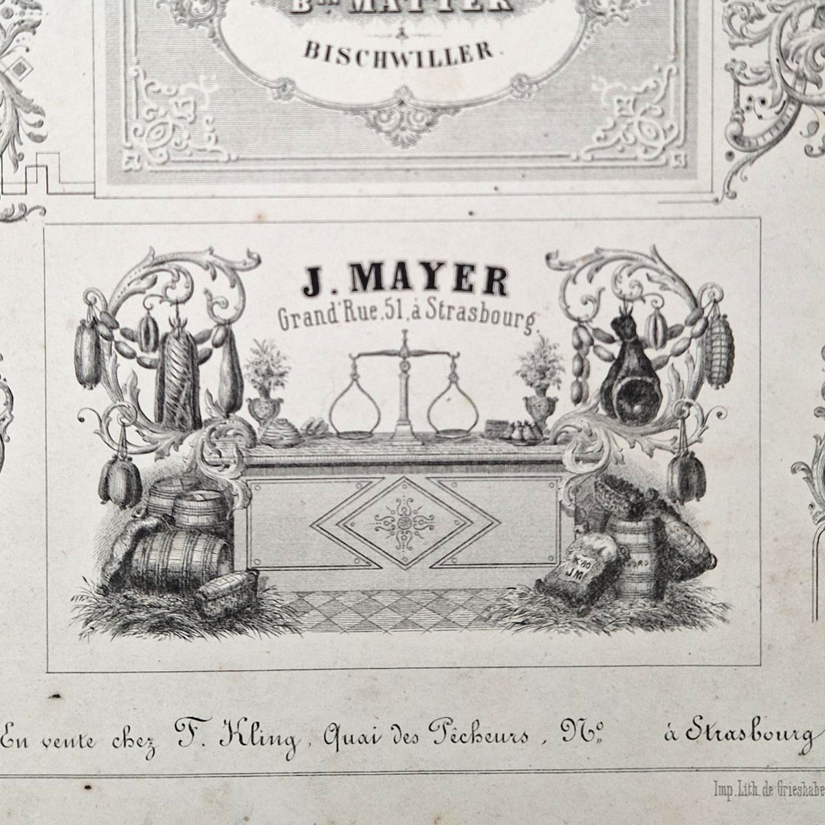 Planche de modèles pour lithographes - XIXe
