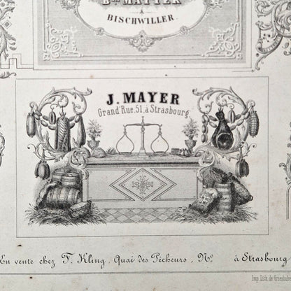 Planche de modèles pour lithographes - XIXe