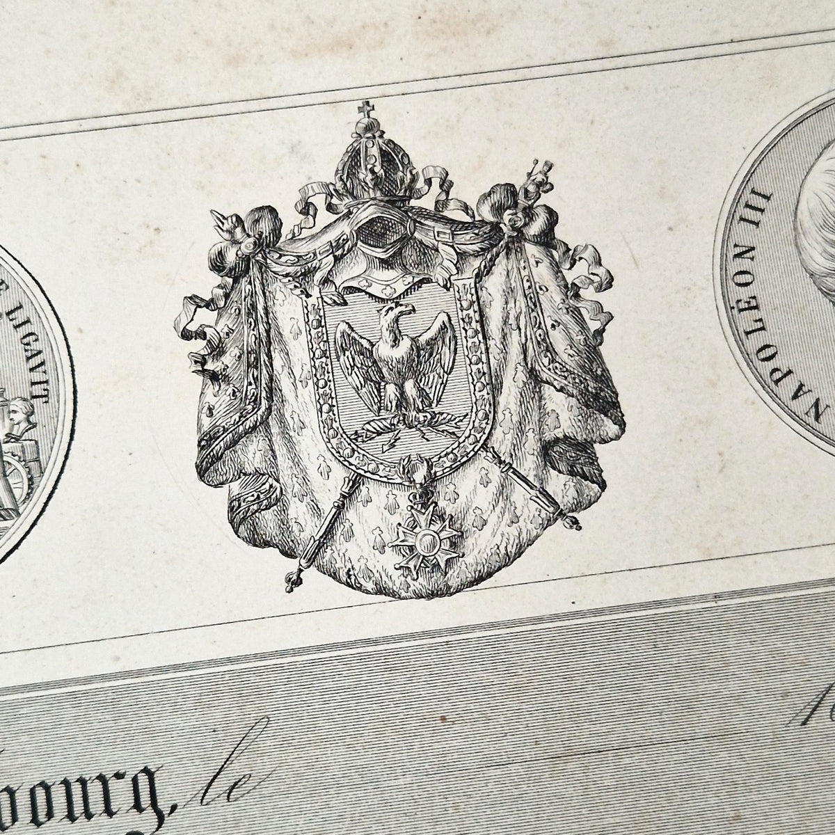 Modèle de billet à ordre et de médaillons « F. Kling » – XIXe