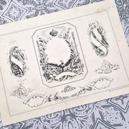 Planche de motifs héraldiques « Aigle impérial » - XIXe