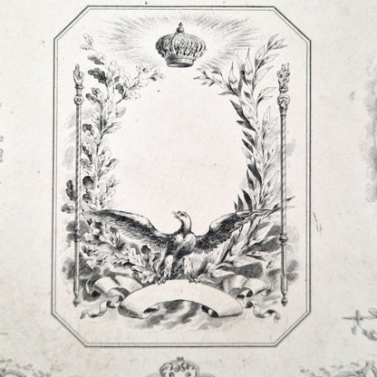 Planche de motifs héraldiques « Aigle impérial » - XIXe