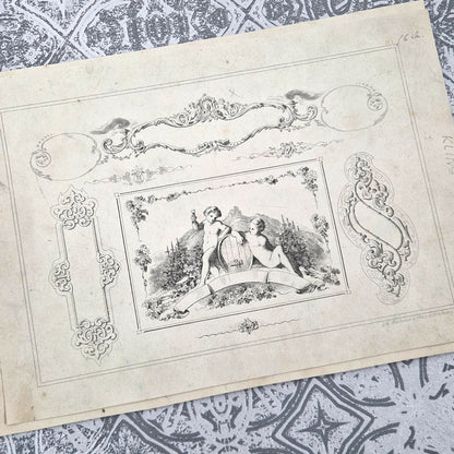 Lot de 3 planches de modèles ornementaux - vers 1860