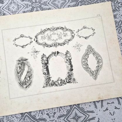 Trois planches de modèles « Putti et allégories » - vers 1860