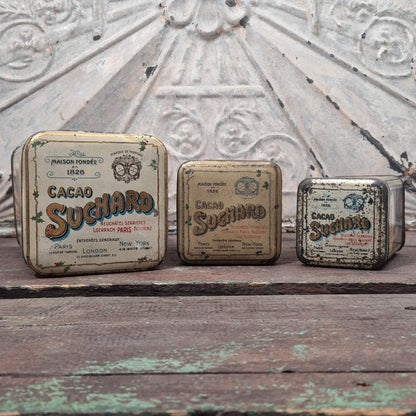 Lot de 3 anciennes boîtes de cacao Suchard