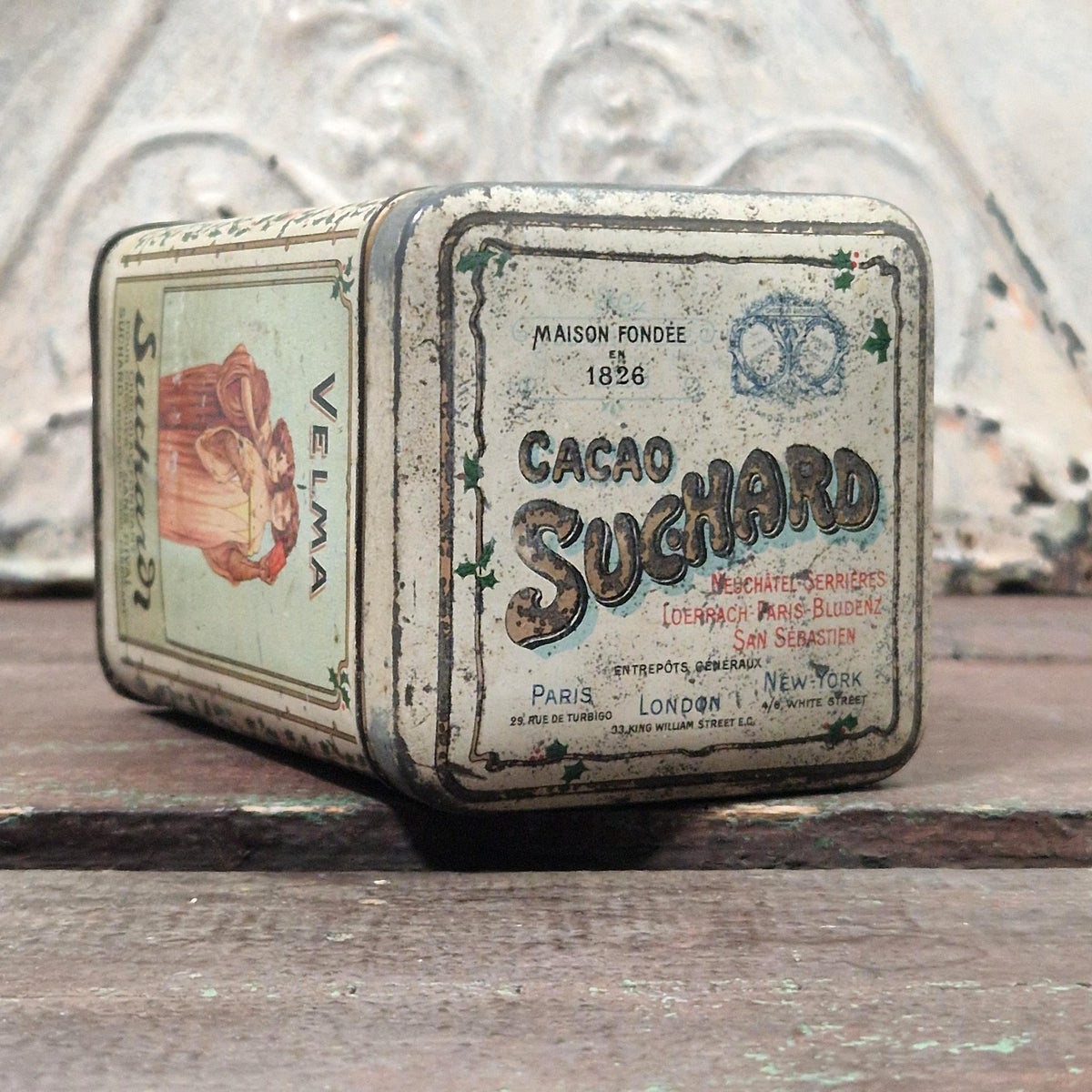 Boîte en tôle lithographiée « Cacao Suchard n°287 »