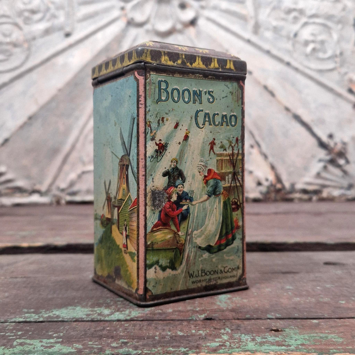 Jolie boîte publicitaire « Boon’s Cacao » - Début XXe