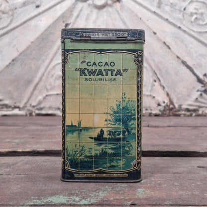 Ancienne boîte de cacao « Kwatta » - décor hollandais