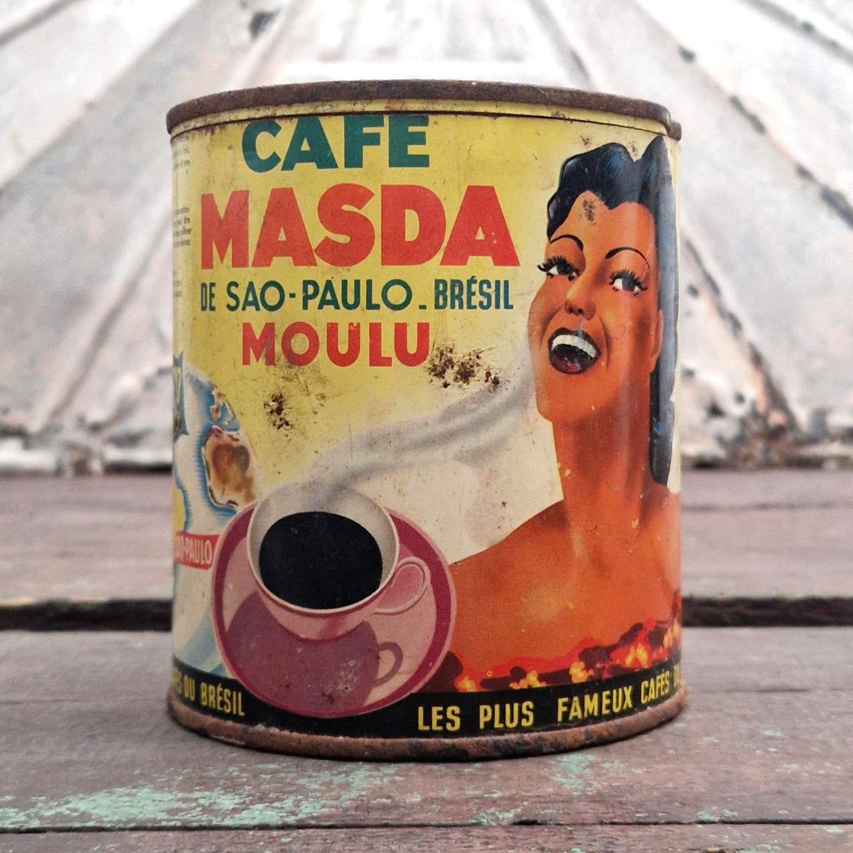 Ancienne boîte de café « Masda - 250g » - Tôle lithographiée