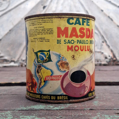 Ancienne boîte de café « Masda - 250g » - Tôle lithographiée