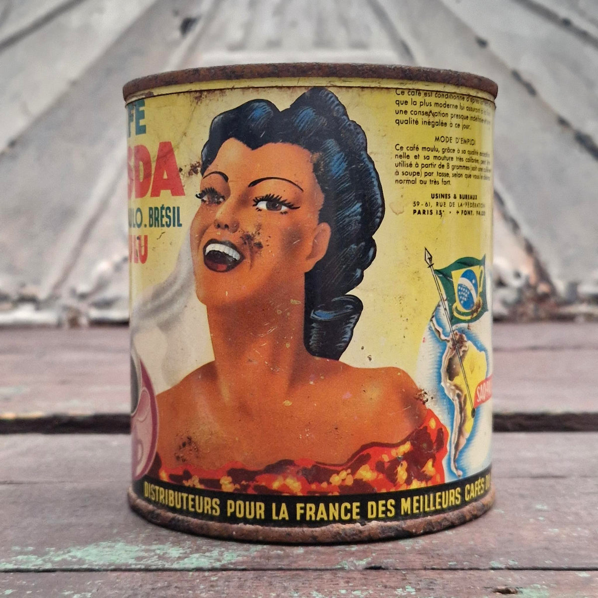 Ancienne boîte de café « Masda - 250g » - Tôle lithographiée