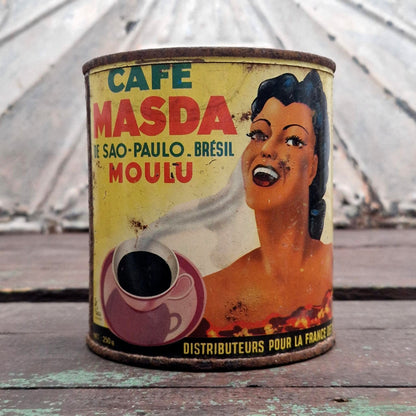 Ancienne boîte de café « Masda - 250g » - Tôle lithographiée