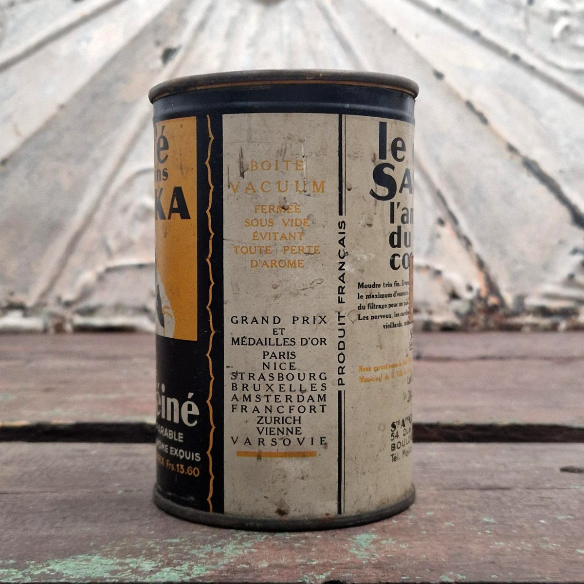 Ancienne boîte de café décaféiné « Sanka - 200g »