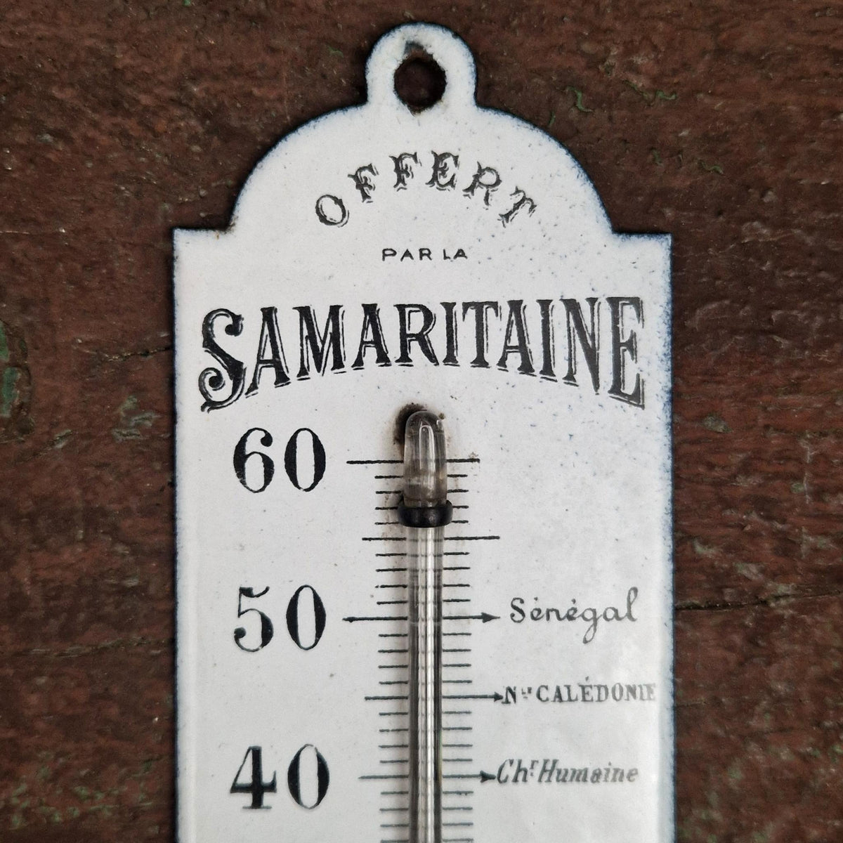 Antique enameled thermometer La Samaritaine - 19th century
