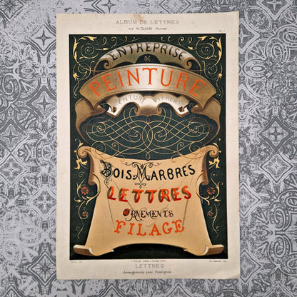 Planche de lettres « Arrangements pour enseigne »