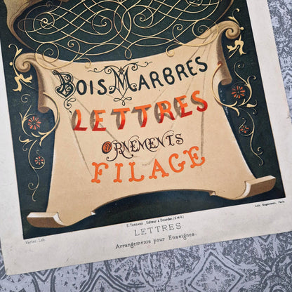 Planche de lettres « Arrangements pour enseigne »