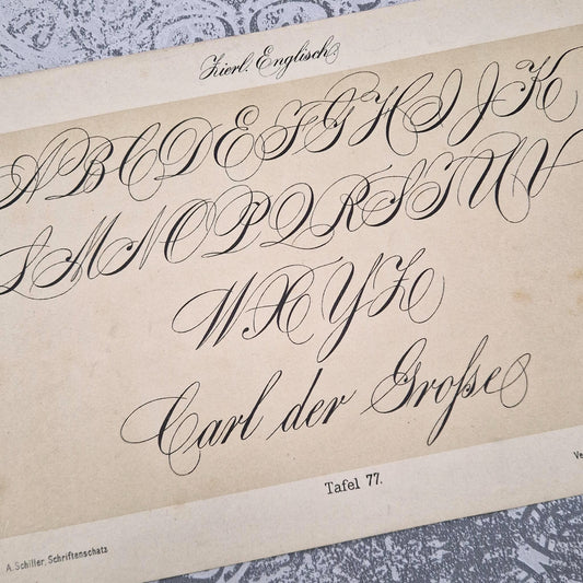 "Copperplate" calligraphy practice sheet