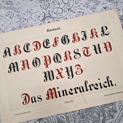 Planche de calligraphie « Écriture bâtarde » - Vers 1890