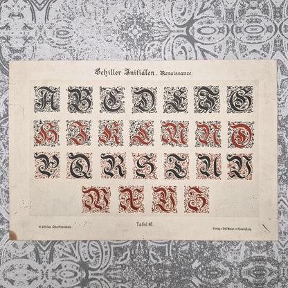 Planche d’initiales / lettrines « Renaissance » - Vers 1890