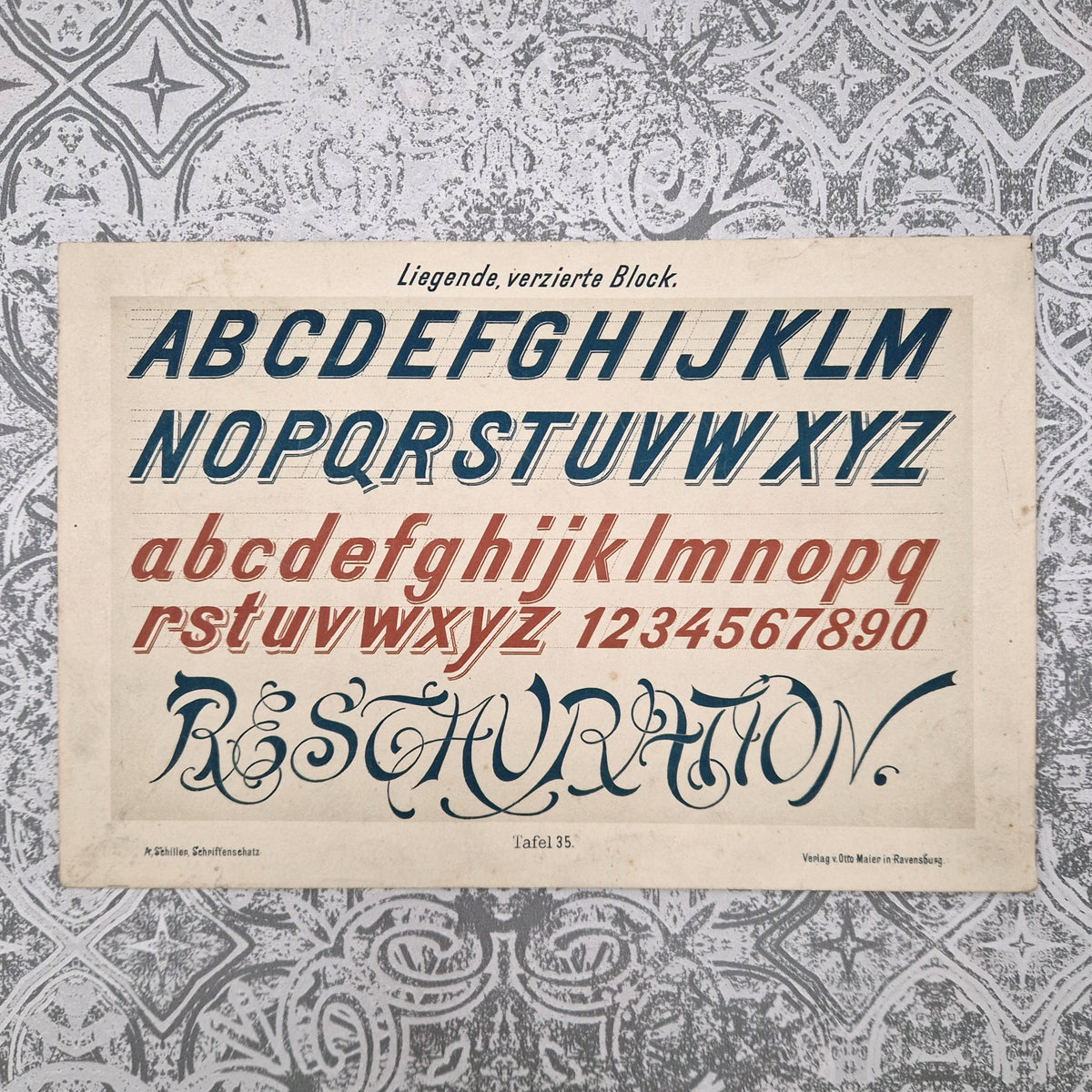 Planche de typographie « Alphabet incliné décoratif » - Fin XXIe