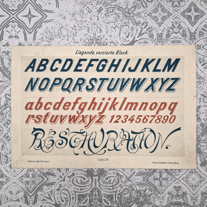 Planche de typographie « Alphabet incliné décoratif » - Fin XXIe