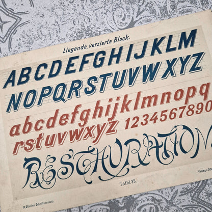 Planche de typographie « Alphabet incliné décoratif » - Fin XXIe