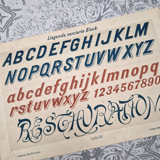 "Decorative Italic Alphabet" typography plate - Late 21st century
