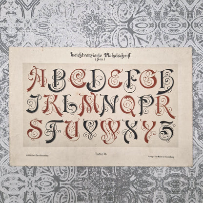 Planche d’alphabet décoratif « Lettres d’affiche » - Vers 1890