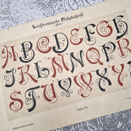 Decorative alphabet sheet "Poster Letters" - Circa 1890