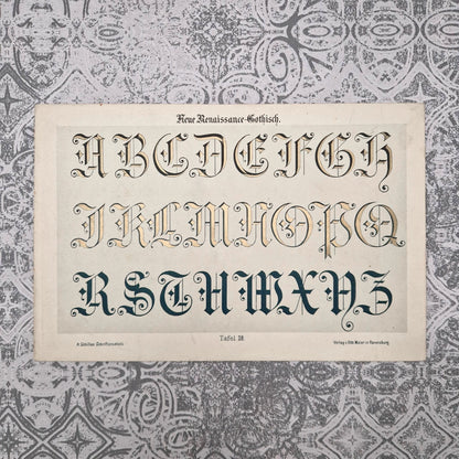 Planche d’alphabet décoratif « Lettres gothiques »