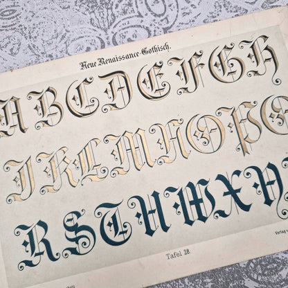 Planche d’alphabet décoratif « Lettres gothiques »
