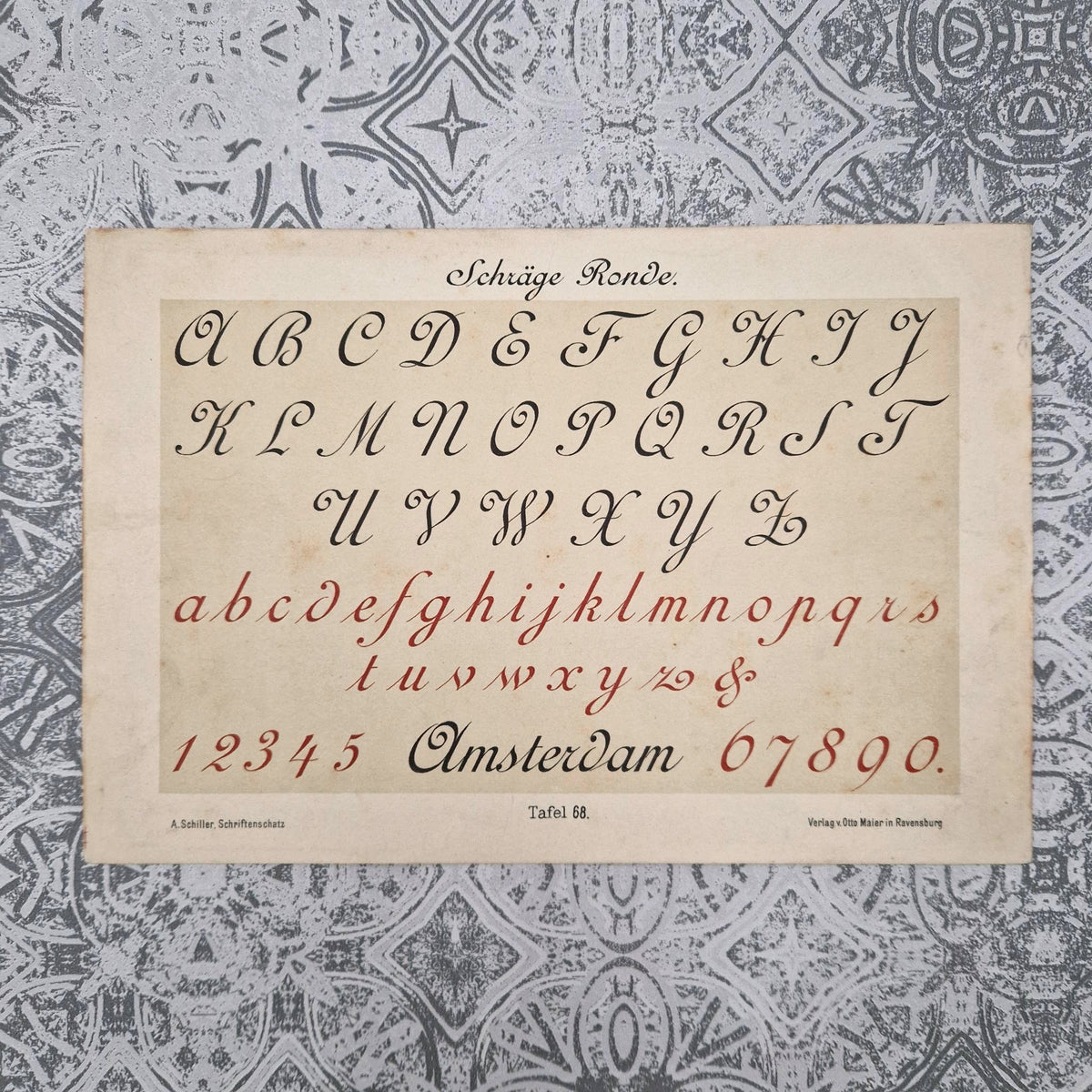 3 planches d'alphabets « Écritures rondes » - Fin XIXe