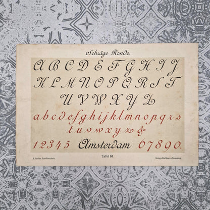 3 planches d'alphabets « Écritures rondes » - Fin XIXe
