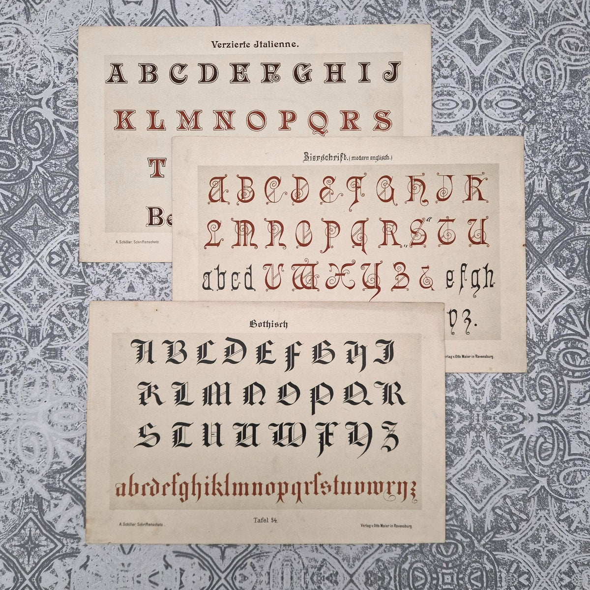 Typographic plates "Gothic, English and Italian"