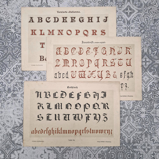 Planches typographiques « Gothique, anglaise et italienne »