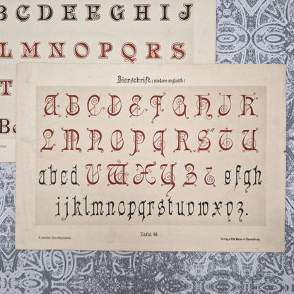 Typographic plates "Gothic, English and Italian"