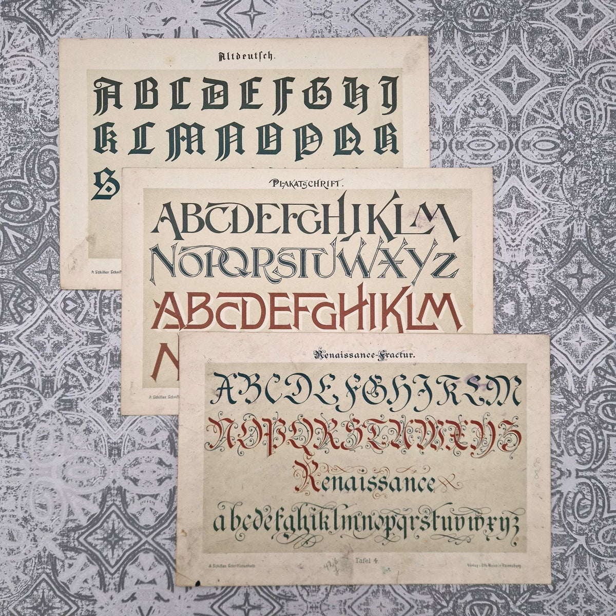 Planches de lettrage ancien « Renaissance, affiche ... »
