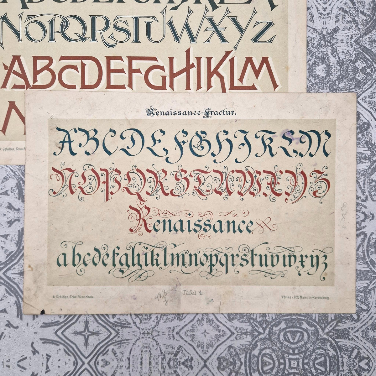 Planches de lettrage ancien « Renaissance, affiche ... »