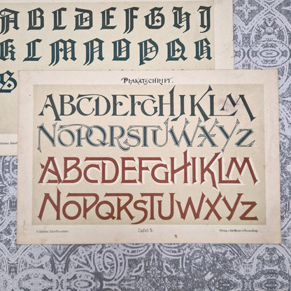 Planches de lettrage ancien « Renaissance, affiche ... »