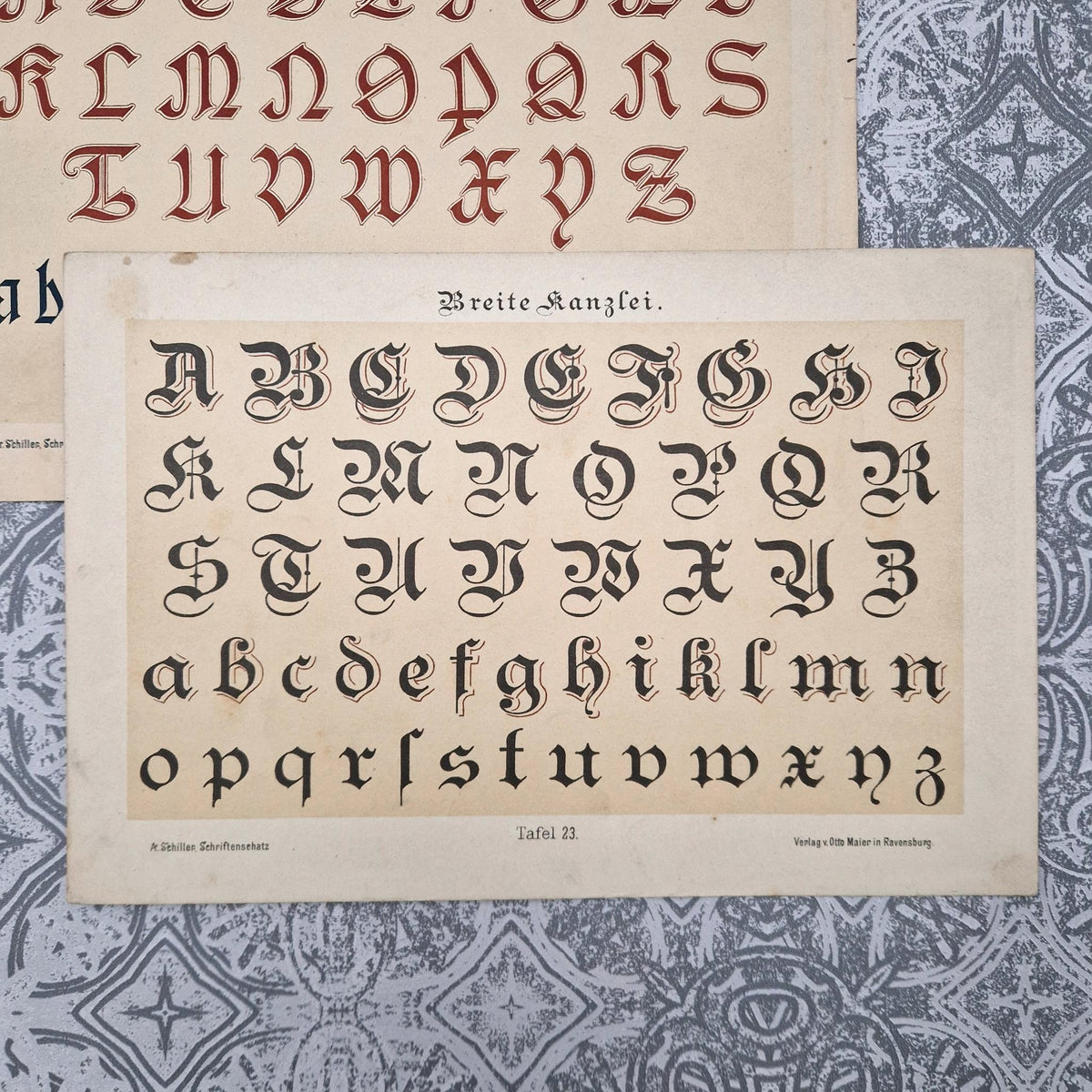 Set of 3 calligraphy / typography sheets