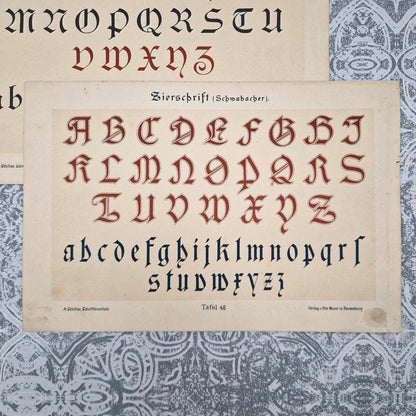 Set of 3 calligraphy / typography sheets