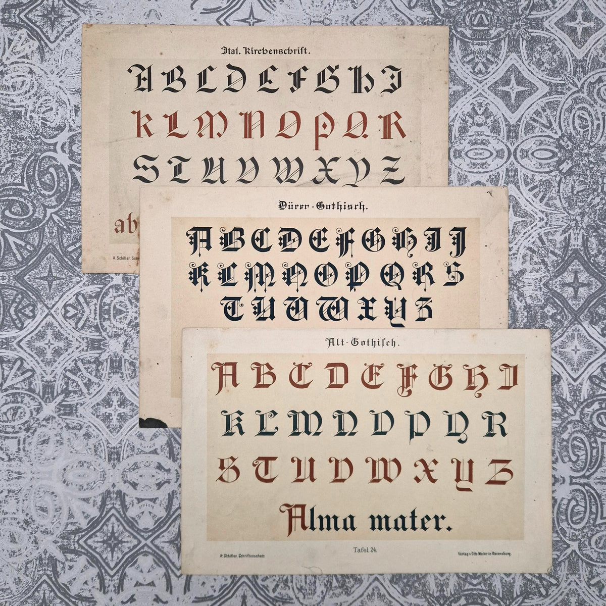 Typography plates: "Gothic, Dürer and Church"
